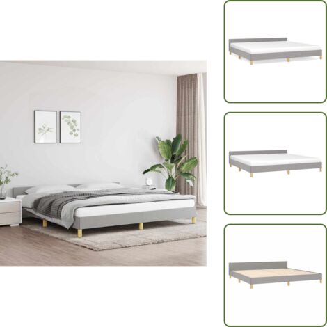 Cama de madera contrachapada - vidaXL Cama sin colchón tela gris claro 200x200 cm - Cama con cabecero