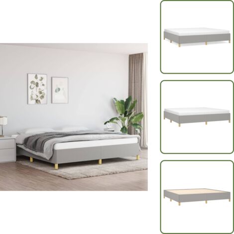 Cama de madera contrachapada - vidaXL Cama sin colchón tela gris claro 200x200 cm - Cama de dormitorio