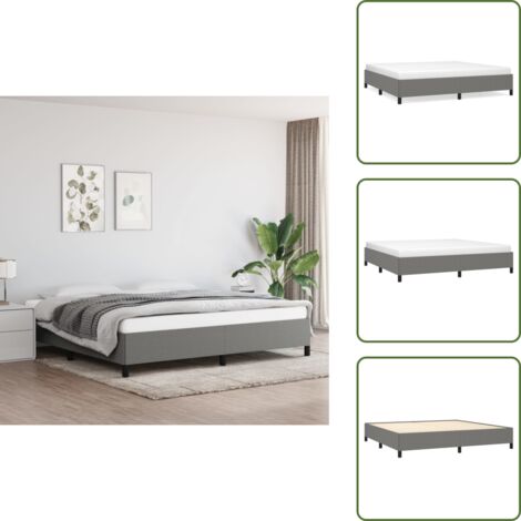 Cama de madera contrachapada - vidaXL Cama sin colchón tela gris oscuro 200x200 cm - Cama de dormitorio