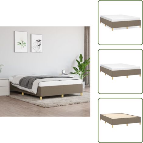 Cama de madera contrachapada - vidaXL Cama sin colchón tela gris taupe 140x200 cm - Cama de dormitorio