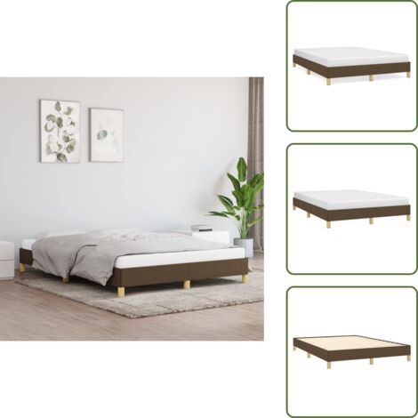Cama de madera contrachapada - vidaXL Cama sin colchón tela marrón oscuro 140x200 cm - Cama de dormitorio