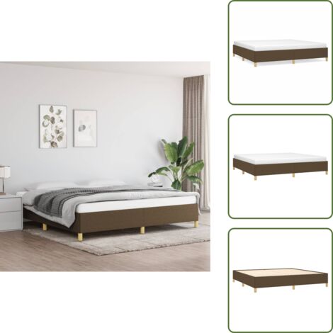 Cama de madera contrachapada - vidaXL Cama sin colchón tela marrón oscuro 200x200 cm - Cama de dormitorio