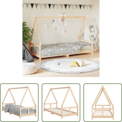 Cama de madera -  Estructura de cama para niños madera maciza de pino 80x200 cm