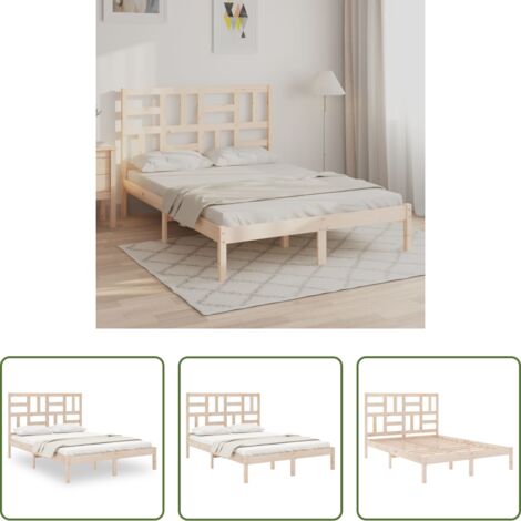 Cama de madera maciza -  Estructura de cama madera maciza 120x190 cm
