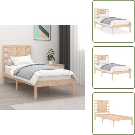Cama de madera maciza - vidaXL Estructura de cama madera maciza 90x190 cm - Cama individual