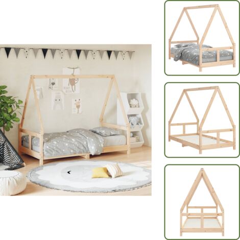 Cama de madera maciza - vidaXL Estructura de cama para niños madera maciza de pino 80x160 cm - Cama infantil