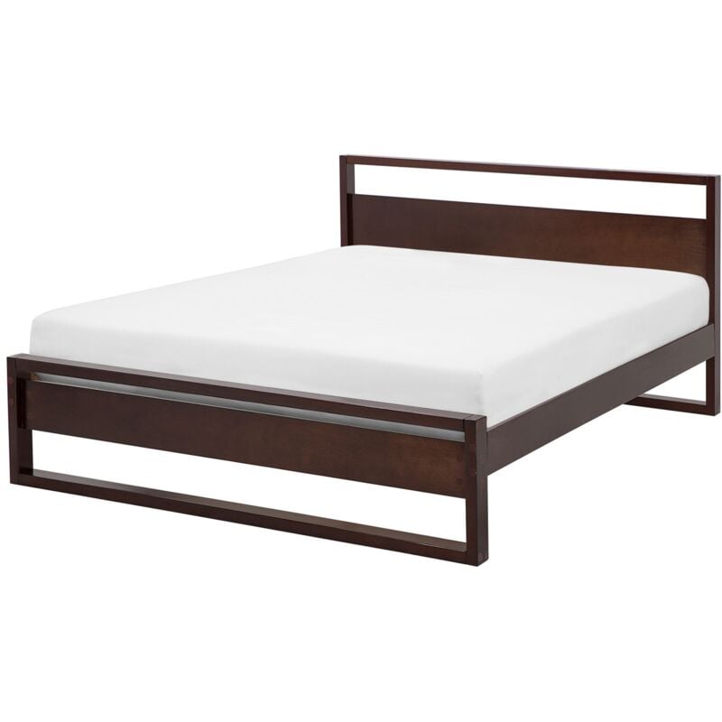 

Beliani - Cama de madera oscura 140x200 cm GIULIA