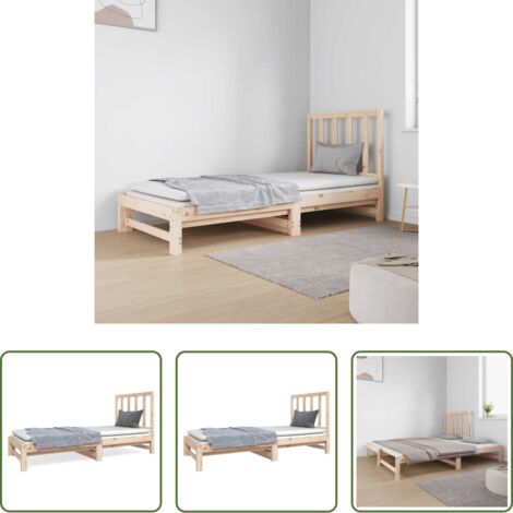 Cama de madera -  Sofá cama extraíble sin colchón 2x(90x190) cm