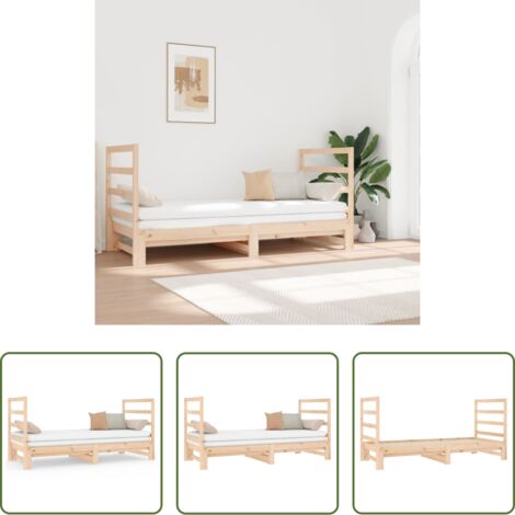 Cama de madera -  Sofá cama extraíble sin colchón 2x(90x190) cm