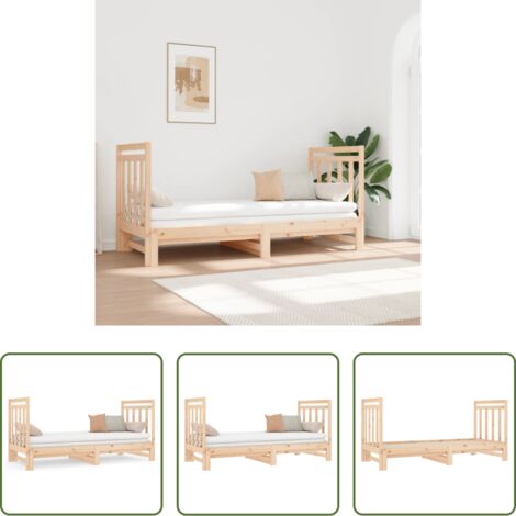 Cama de madera -  Sofá cama extraíble sin colchón 2x(90x190) cm