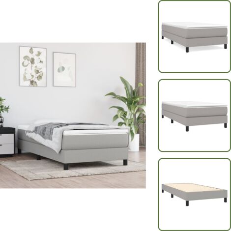 Cama de madera - vidaXL Cama box spring con colchón tela gris claro 80x200 cm - Cama de espuma