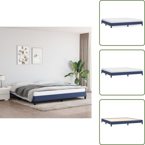 Cama de madera - vidaXL Cama sin colchón tela azul 200x200 cm - Cama de dormitorio