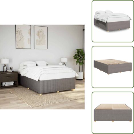 Cama de madera - vidaXL Cama sin colchón tela gris taupe 160x200 cm - Cama con listones