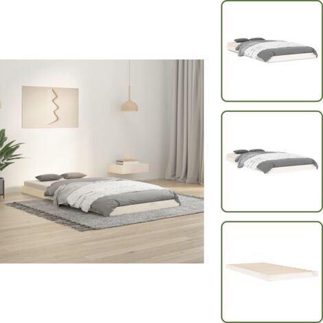 Cama de madera - vidaXL Estructura cama individual madera maciza pino blanco 90x190 cm - Cama de 90x190 cm