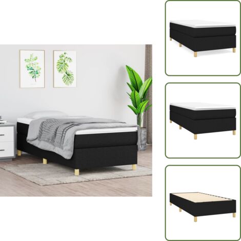 Cama de madera - vidaXL Estructura de cama con somier tela negro 100x200 cm - Cama de dormitorio