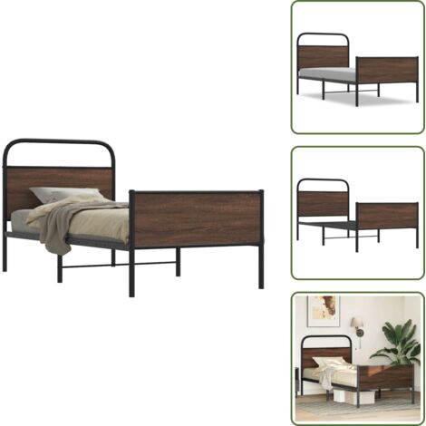 Cama de madera - vidaXL Estructura de cama sin colchón 100x190 cm madera marrón roble - Cama de roble