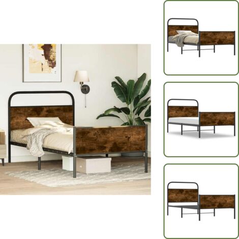 Cama de madera - vidaXL Estructura de cama sin colchón 100x190 cm madera roble Sonoma - Cama de roble