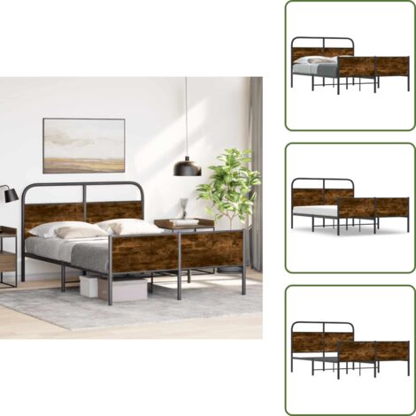 Cama de madera - vidaXL Estructura de cama sin colchón 135x190 cm madera roble Sonoma - Cama de roble