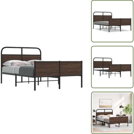 Cama de madera - vidaXL Estructura de cama sin colchón 140x190 cm madera marrón roble - Cama de roble