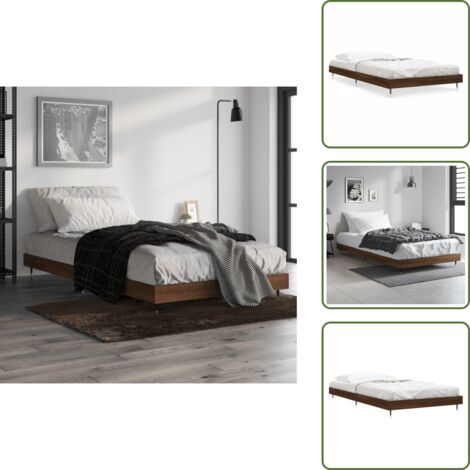 Cama de madera - vidaXL Estructura de cama sin colchón madera marrón roble 100x200 cm - Cama de madera roble