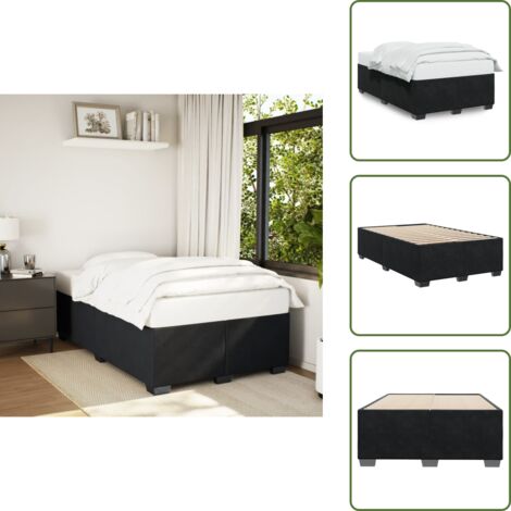 Cama de madera - vidaXL Estructura de cama sin colchón terciopelo negro 120x190 cm - Cama con listones