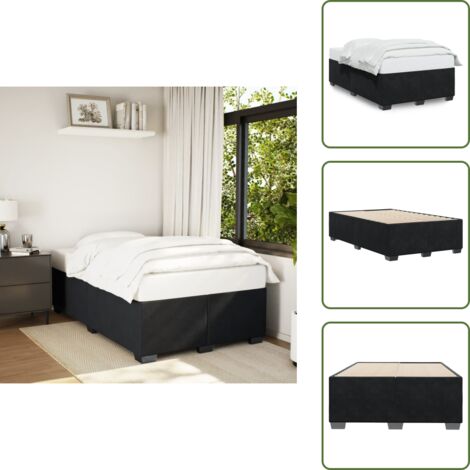 Cama de madera - vidaXL Estructura de cama sin colchón terciopelo negro 120x200 cm - Cama con listones