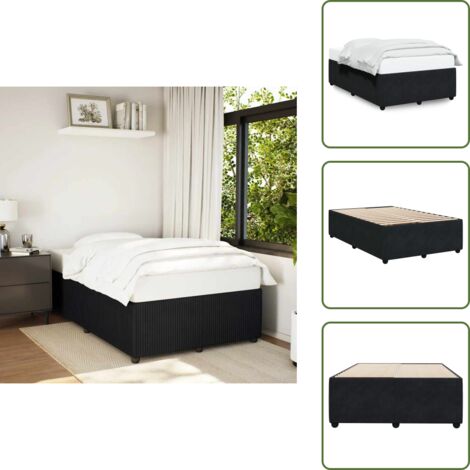 Cama de madera - vidaXL Estructura de cama sin colchón terciopelo negro 120x200 cm - Cama con listones