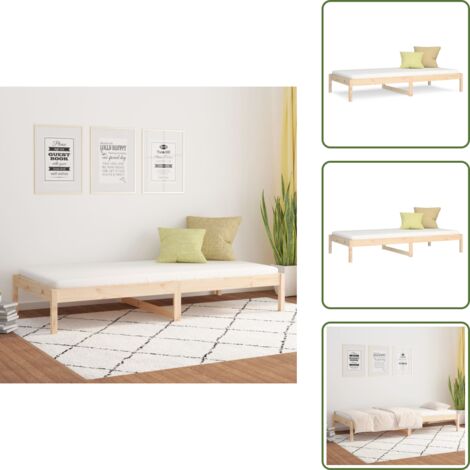 Cama de madera - vidaXL Sofá cama de madera maciza de pino 90x190 cm - Cama de pino