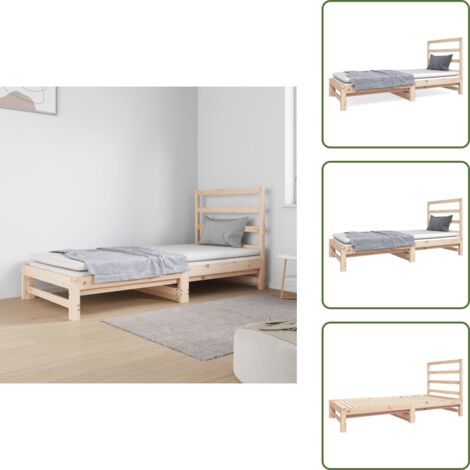 Cama de madera - vidaXL Sofá cama extraíble sin colchón 2x(90x190) cm - Sofá cama sin colchón