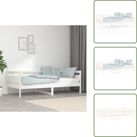 Cama de madera - vidaXL Sofá cama madera maciza de pino blanco 90x190 cm - Sofá de pino