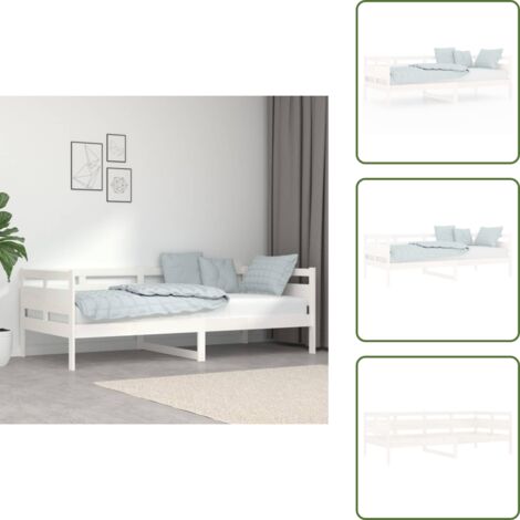 Cama de madera - vidaXL Sofá cama sin colchón madera maciza de pino blanco 90x200 cm - Sofá de pino