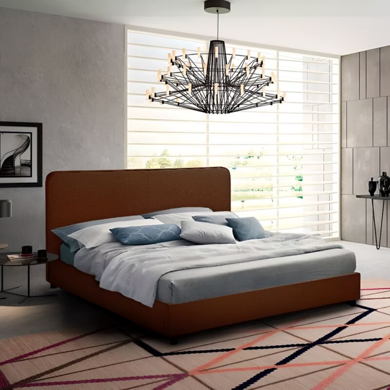 

Cama de matrimonio 2 plazas en tela con malla 160x190 Zurich King | Color: Marrón