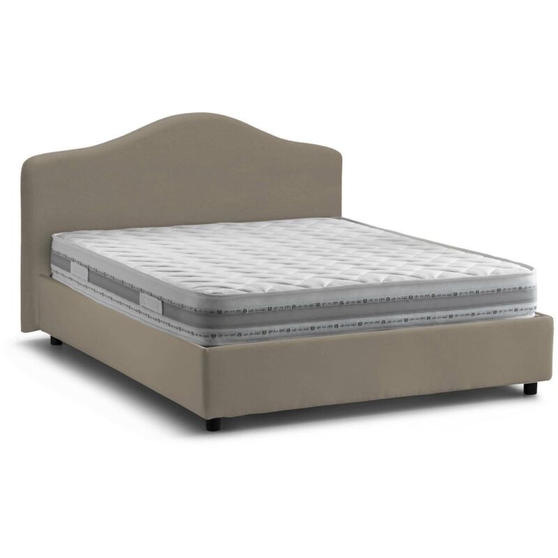 

Cama Claudia Doble Con Contenedor L200 Color Taupe Con Colchón