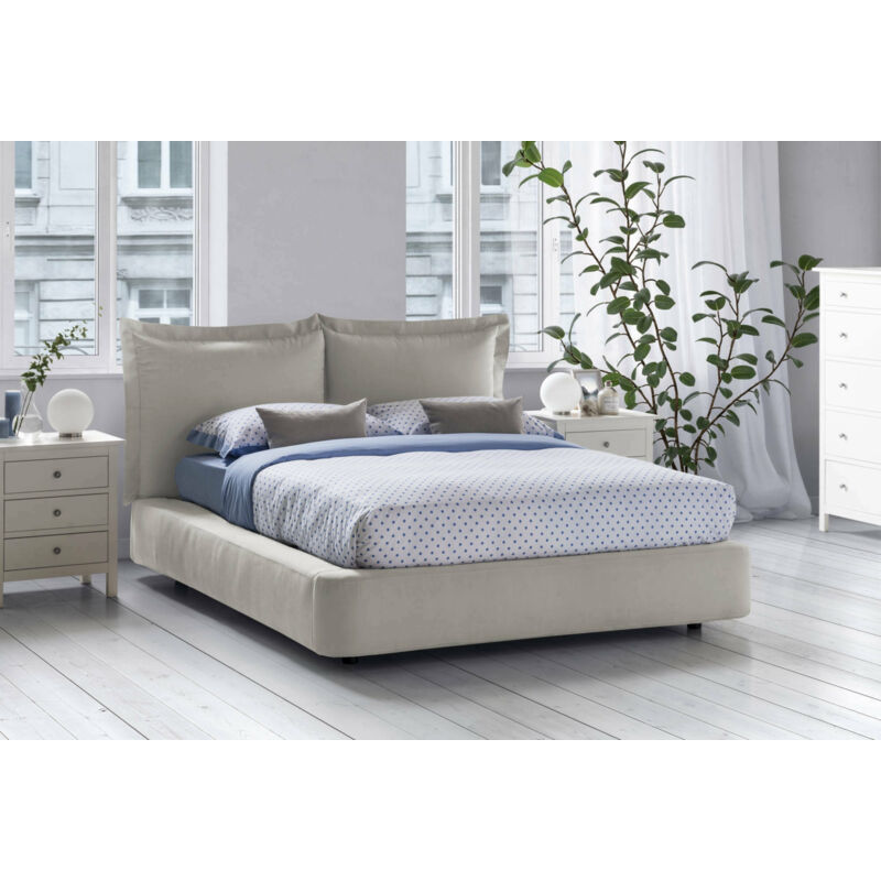 

Cama doble con funda extraíble Vittoria Made in Italy Crema