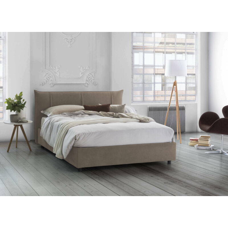 

Cama Doble Teresa Con Contenedor L200 Color Taupe Con Colchon