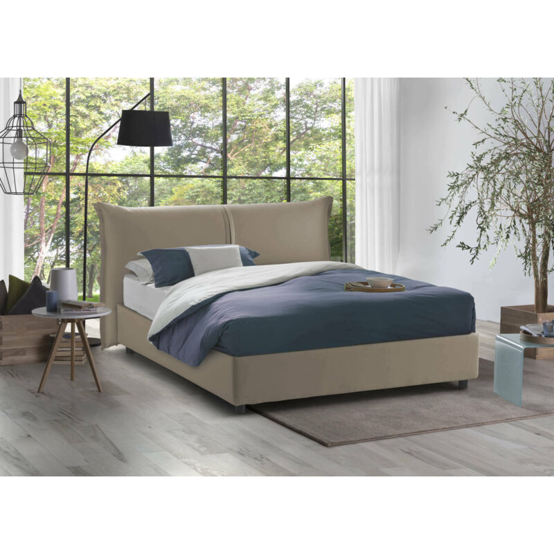 

Cama Doble Simona Con Contenedor L200 Color Taupe