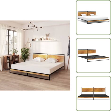 Cama de metal con recubrimiento - vidaXL Estructura de cama sin colchón metal 200x200 cm - Cama de metal resistente