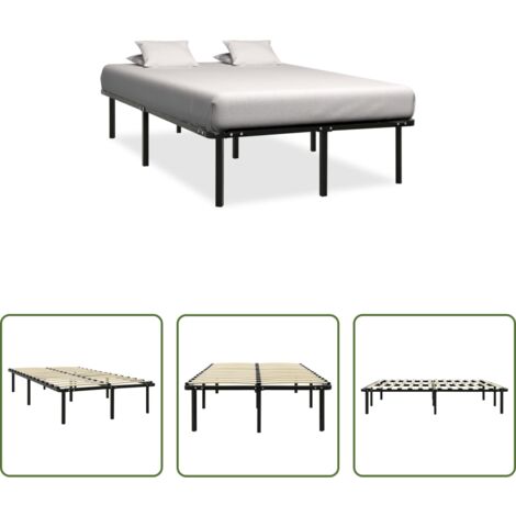 Cama de metal -  Estructura de cama sin colchón metal negro 120x200 cm