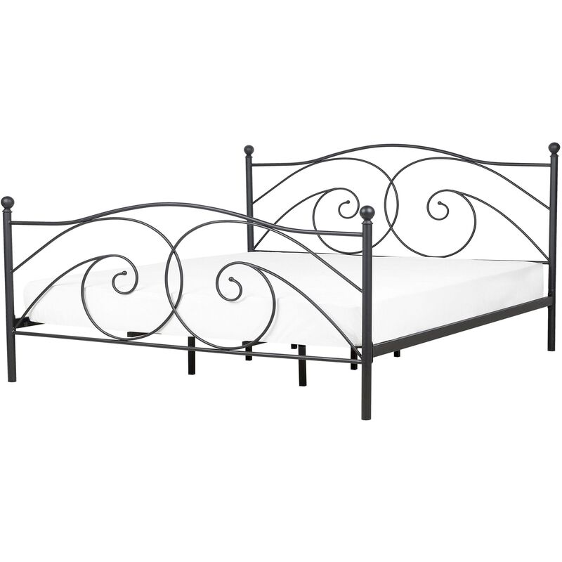 

Cama de metal negra 140x200 cm DINARD