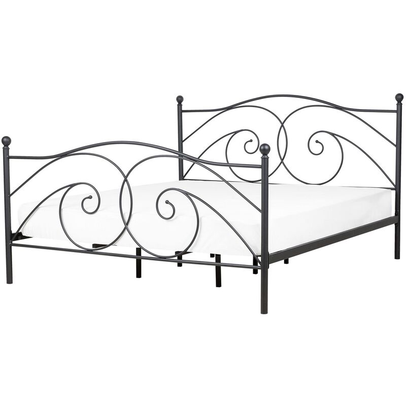 

Beliani - Cama de metal negra 180x200 cm DINARD