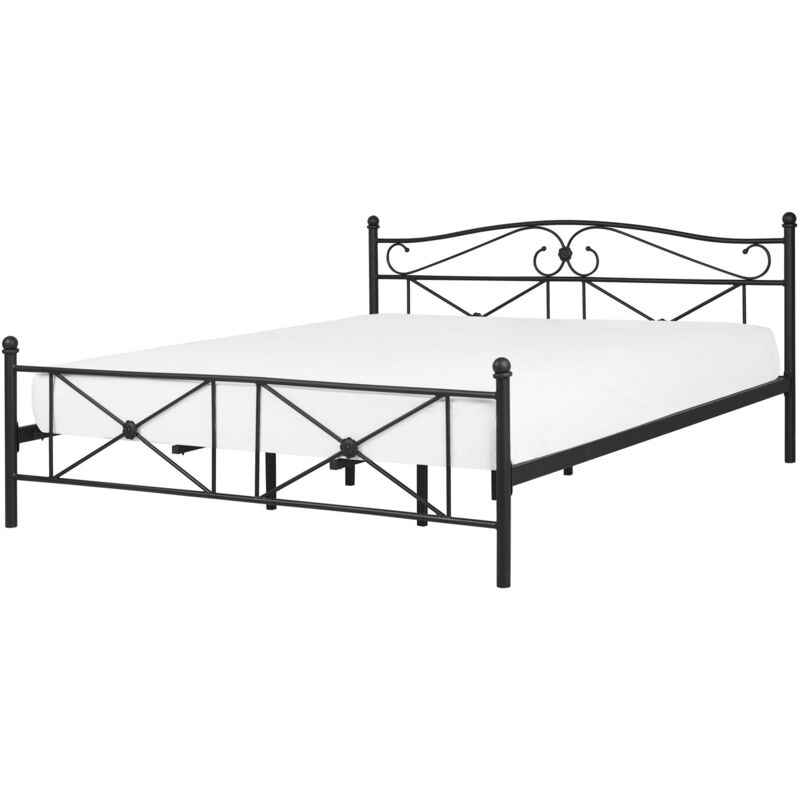 

Beliani - Cama de metal negra 180x200 cm RODEZ