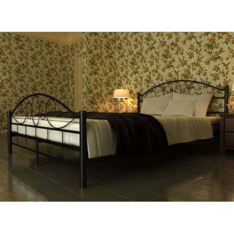 Cama de metal negro con colchón 180x200 cm vidaXL