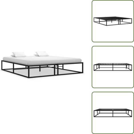 Cama de metal - vidaXL Estructura de cama sin colchón metal negro 180x200 cm - Cama moderna