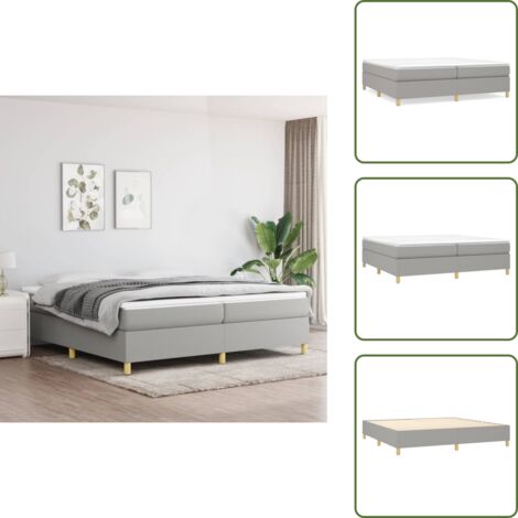 Cama de muelles ensacados - vidaXL Cama box spring con colchón tela gris claro 200x200 cm - Cama de madera contrachapada