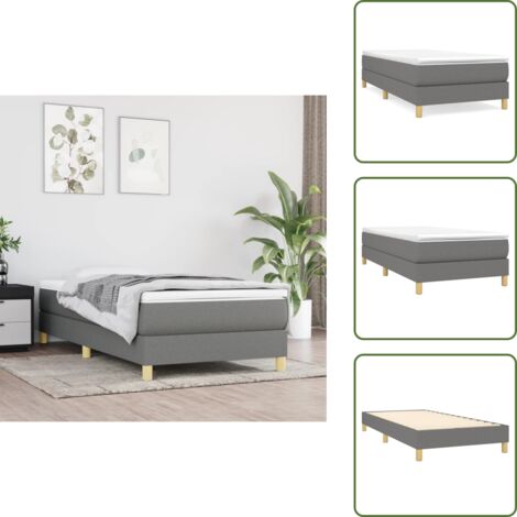 Cama de muelles ensacados - vidaXL Cama box spring con colchón tela gris oscuro 90x190 cm - Cama de madera contrachapada