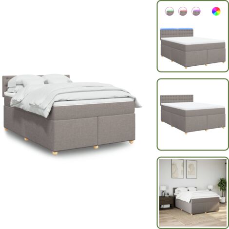 Cama de muelles ensacados - vidaXL Cama box spring con colchón tela gris taupe 160x200 cm - Cama con cabecero