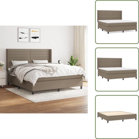 Cama de muelles ensacados - vidaXL Cama box spring con colchón tela gris taupe 160x200 cm - Cama de muelles ensacados