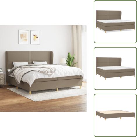 Cama de muelles ensacados - vidaXL Cama box spring con colchón tela gris taupe 200x200 cm - Cama de muelles ensacados