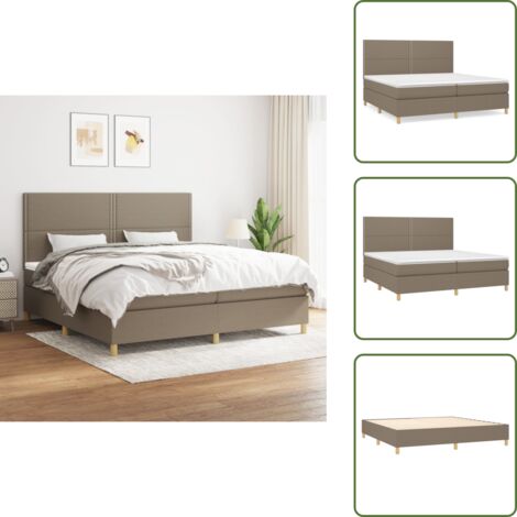 Cama de muelles ensacados - vidaXL Cama box spring con colchón tela gris taupe 200x200 cm - Cama de muelles gris