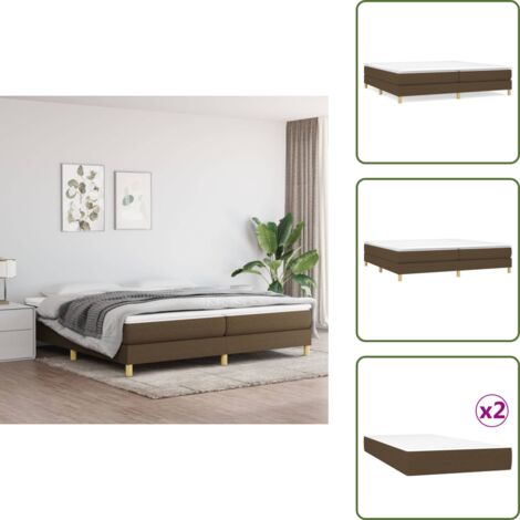 Cama de muelles ensacados - vidaXL Cama box spring con colchón tela marrón oscuro 200x200 cm - Cama de madera contrachapada